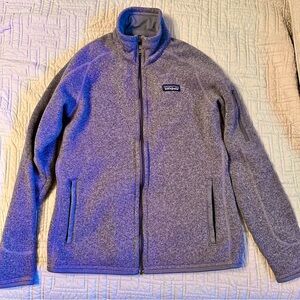 Patagonia Heathered Gray Purple Zip-Up Jacket